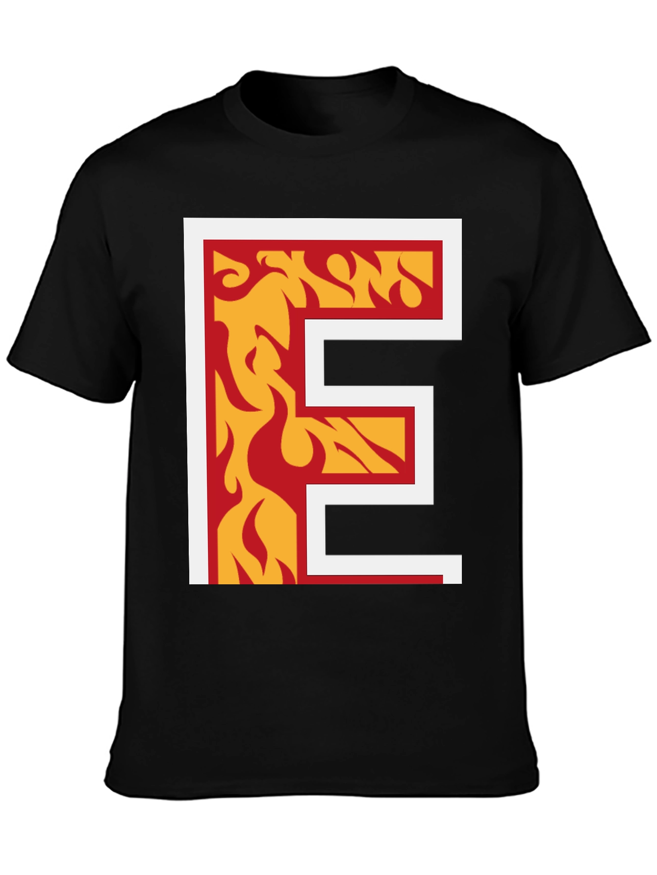 Fiery Letter E Graphic Tee