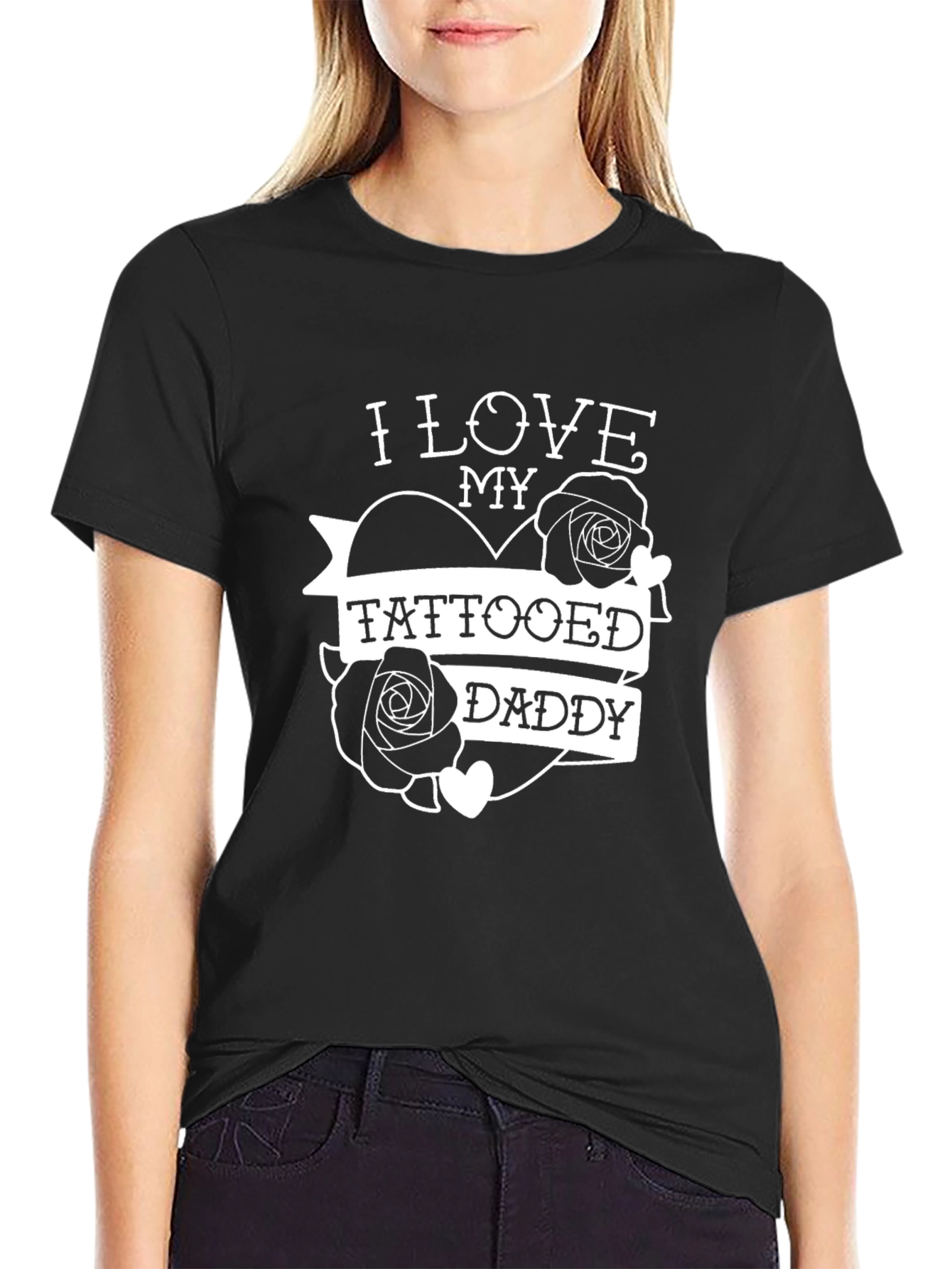 I Love My Tattooed Daddy Black T-Shirt