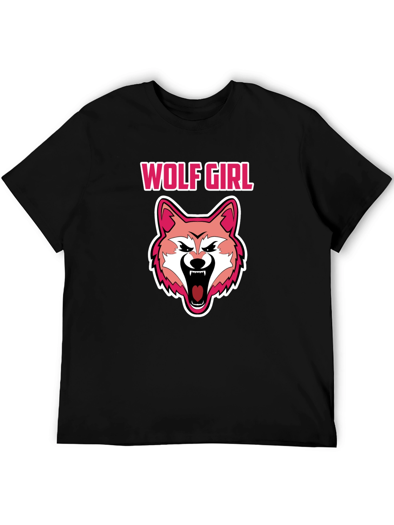 Wolf Girl Graphic Black T-Shirt