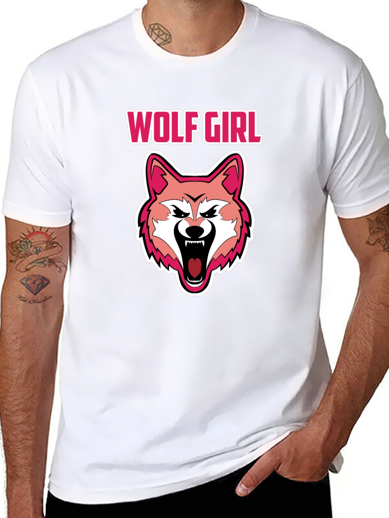 Wolf Girl Graphic Black T-Shirt