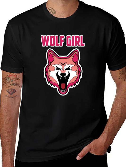 Wolf Girl Graphic Black T-Shirt
