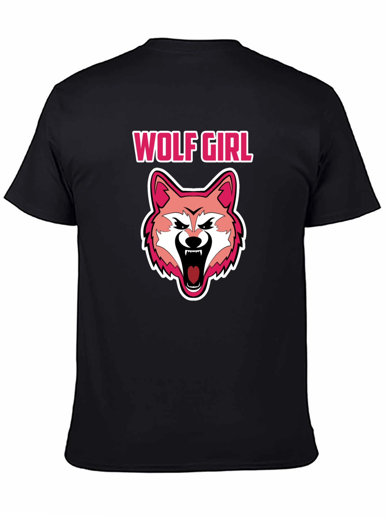 Wolf Girl Graphic Black T-Shirt