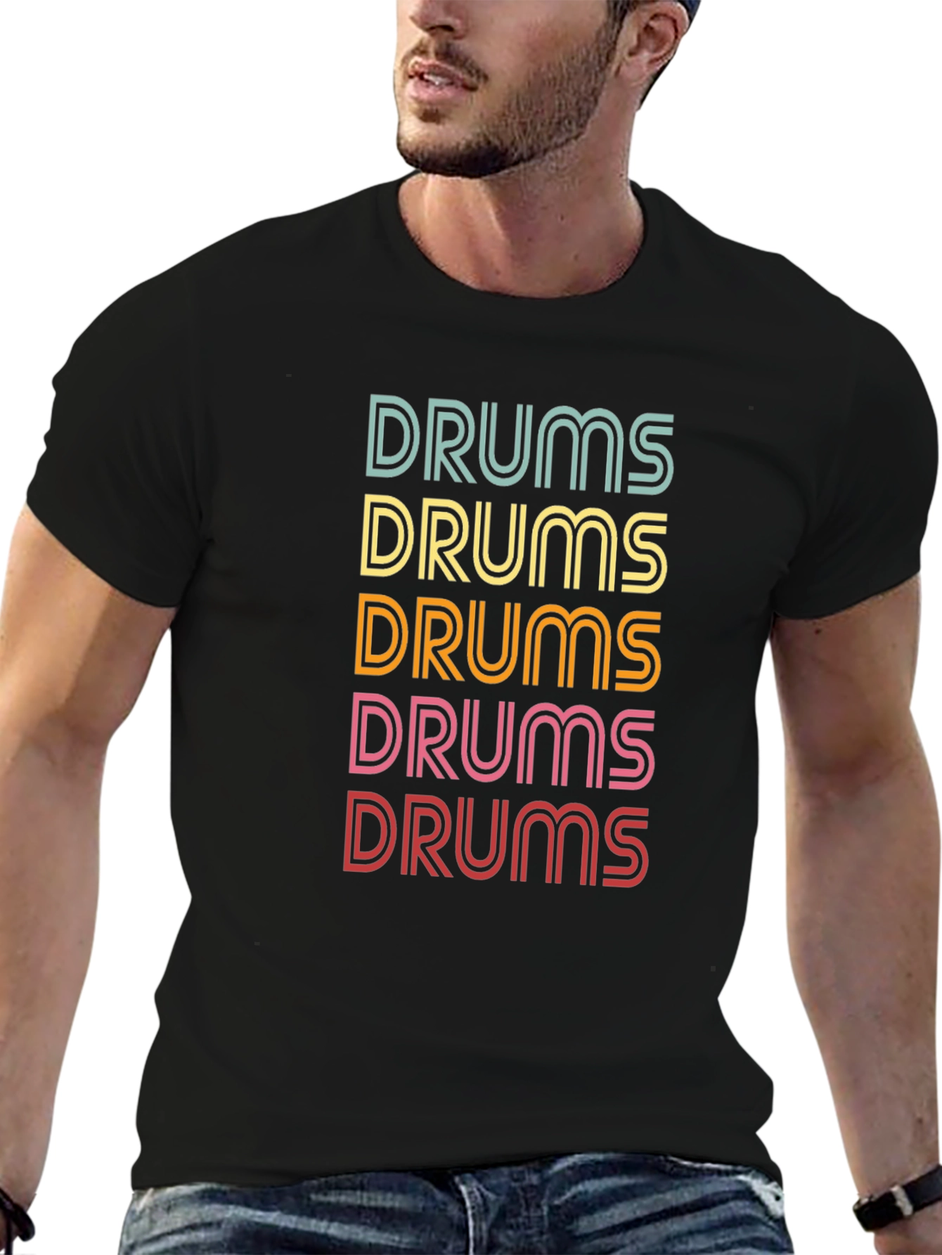 Retro Drums Graphic T-Shirt Music Lover Tee
