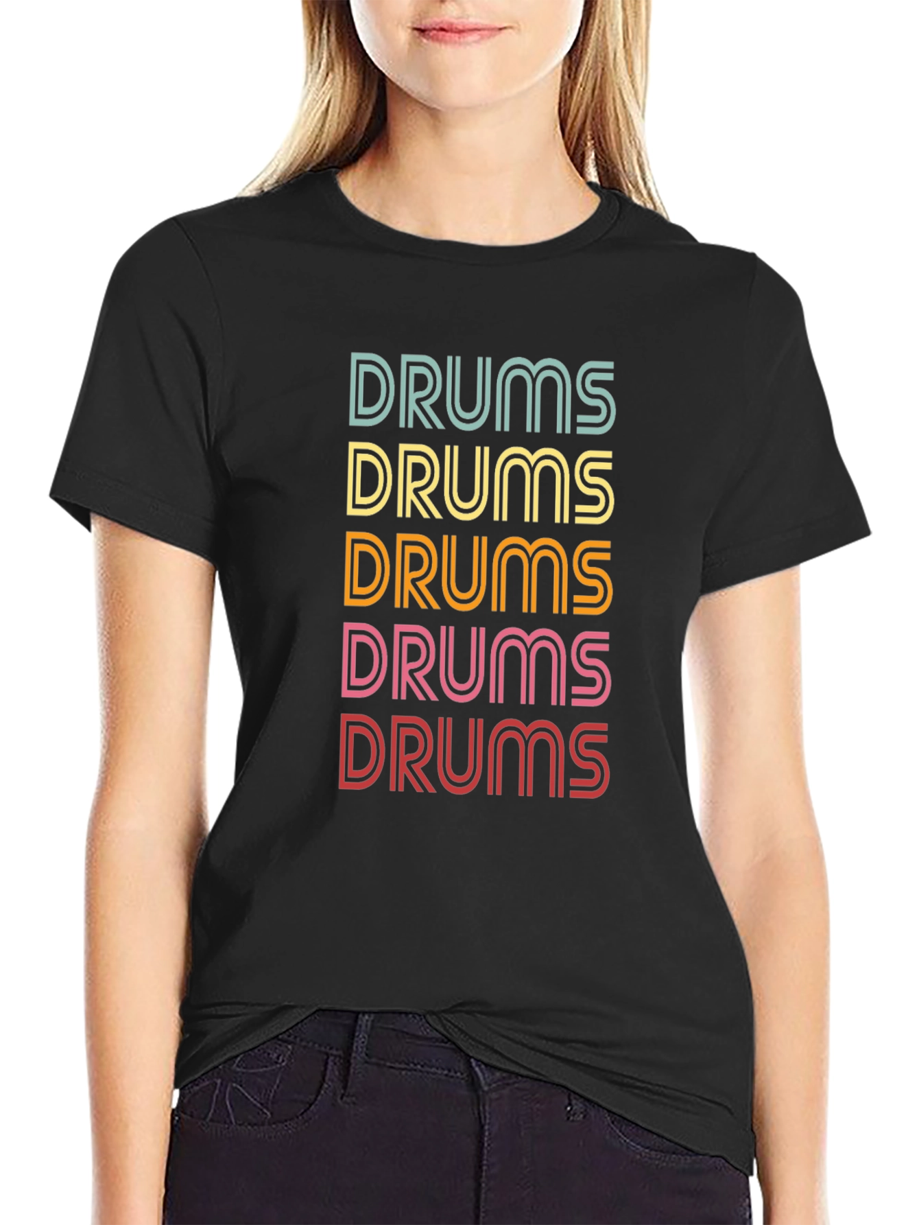 Retro Drums Graphic T-Shirt Music Lover Tee