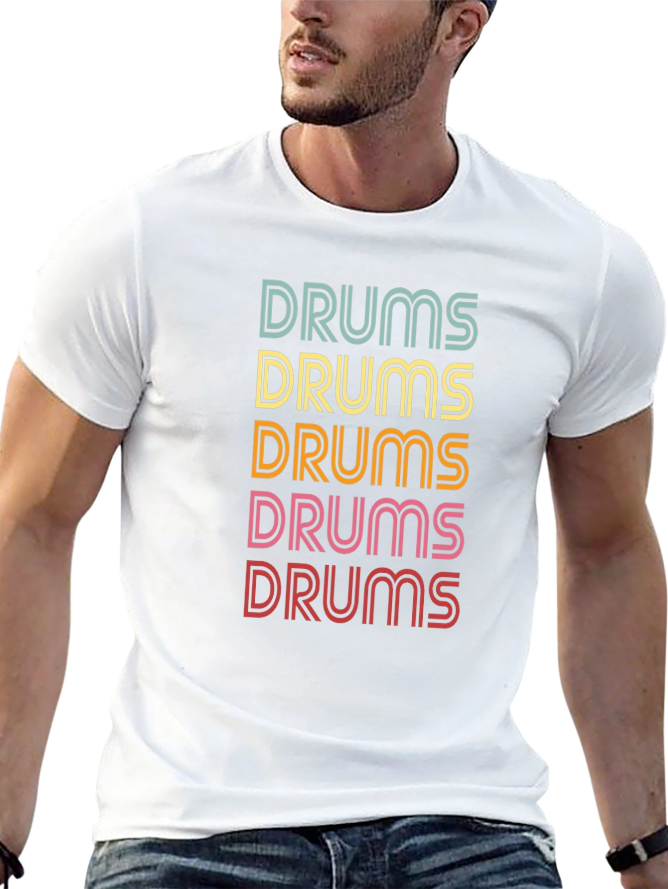 Retro Drums Graphic T-Shirt Music Lover Tee