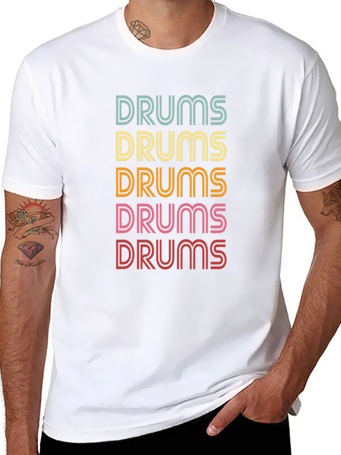 Retro Drums Graphic T-Shirt Music Lover Tee
