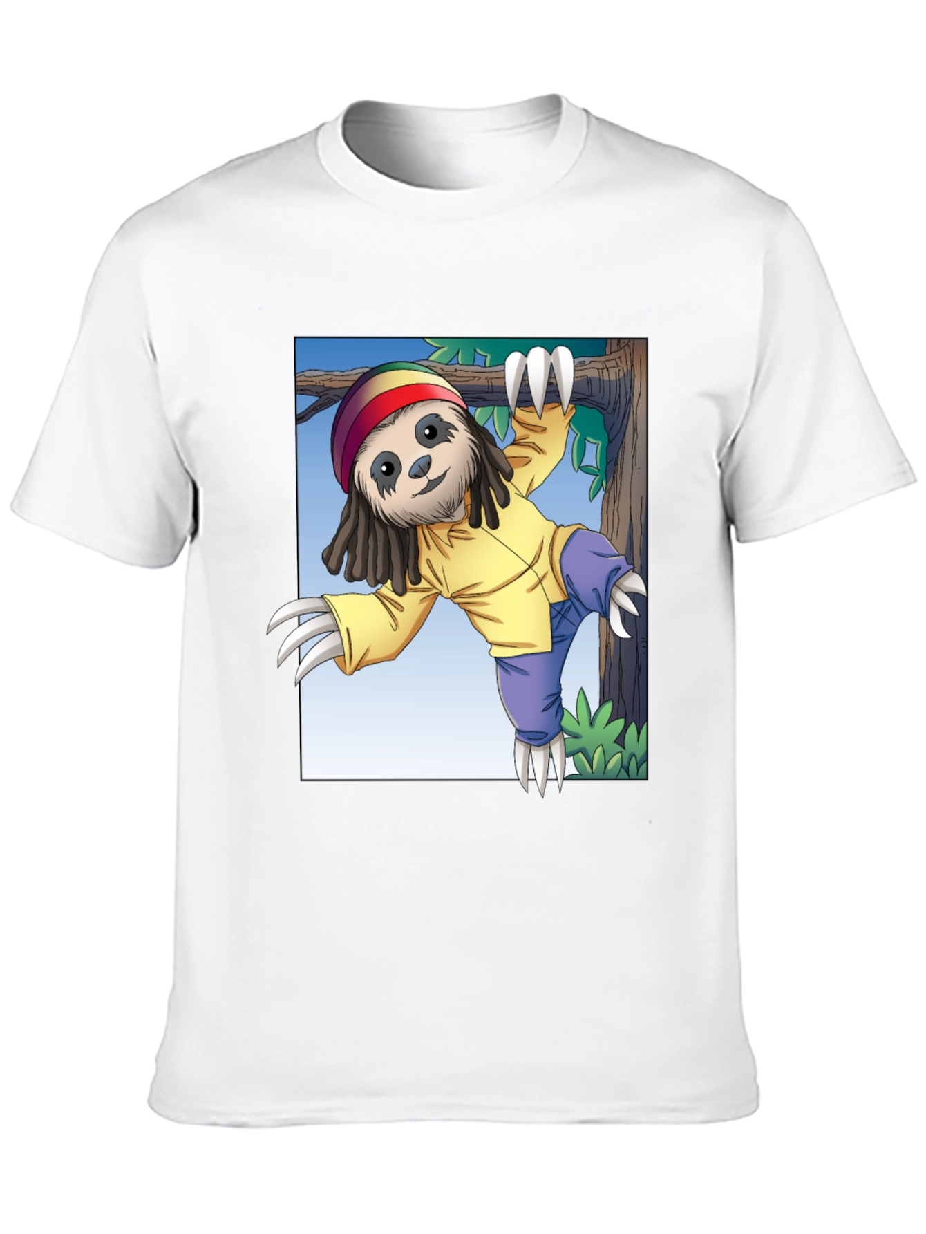 Rasta Sloth Graphic T-Shirt