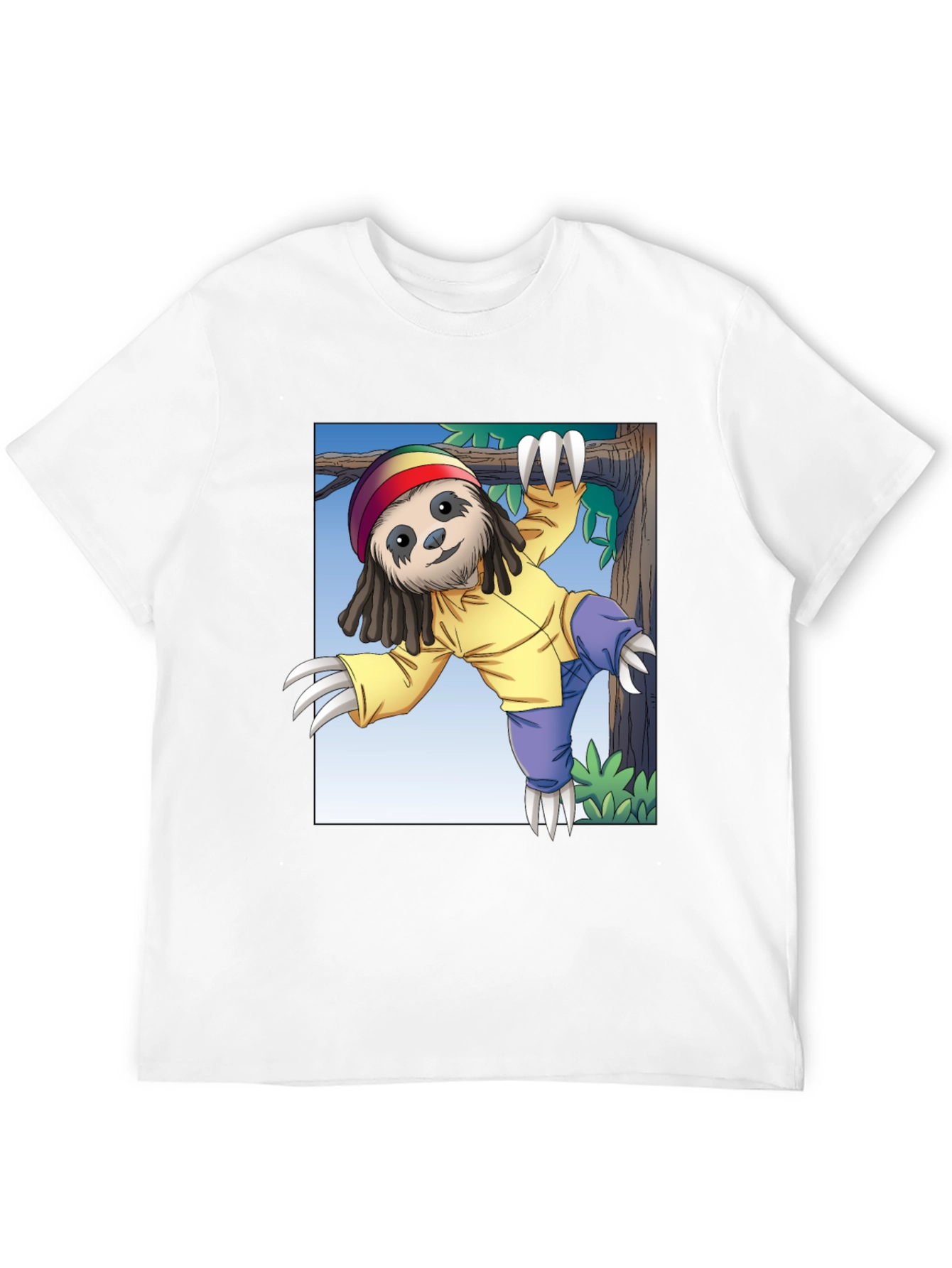 Rasta Sloth Graphic T-Shirt