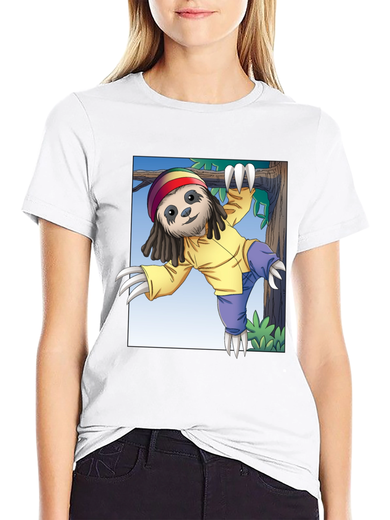 Rasta Sloth Graphic T-Shirt