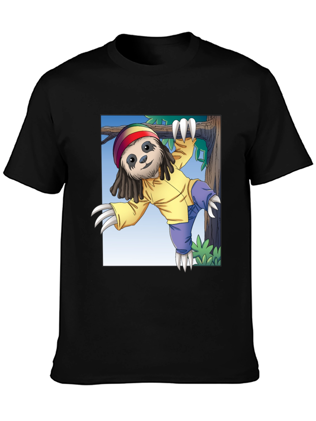 Rasta Sloth Graphic T-Shirt