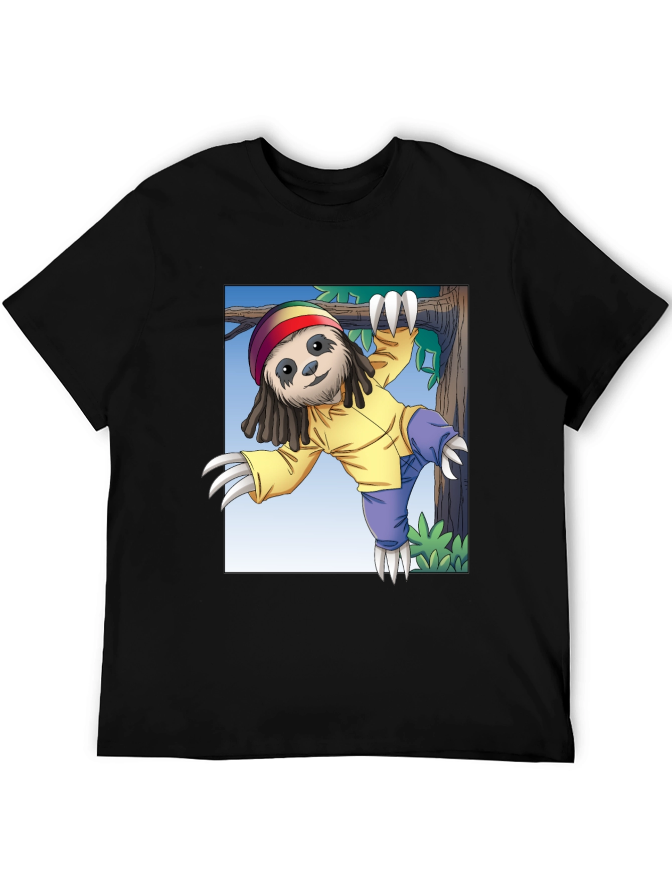 Rasta Sloth Graphic T-Shirt
