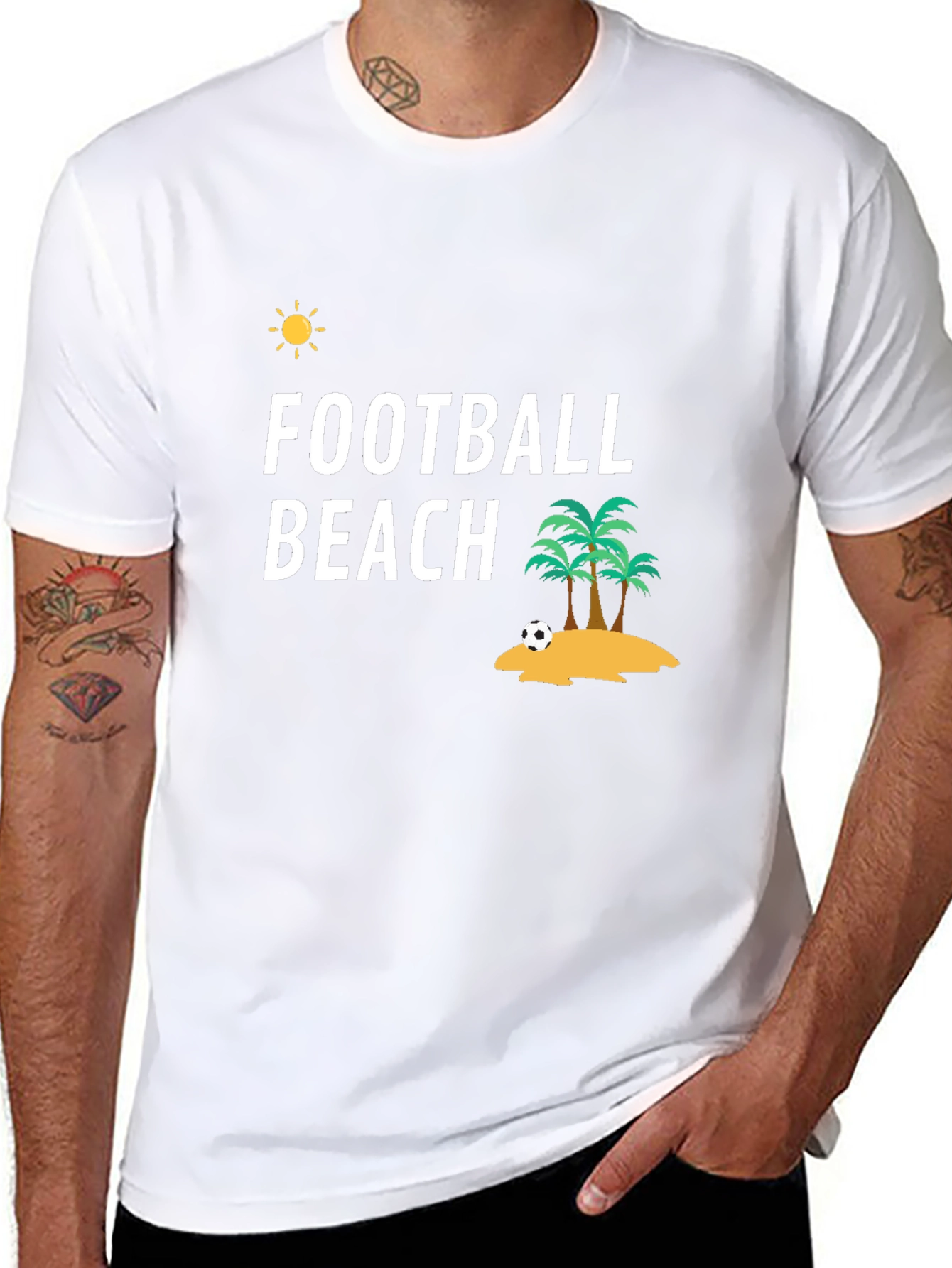 Football Beach Graphic T-Shirt