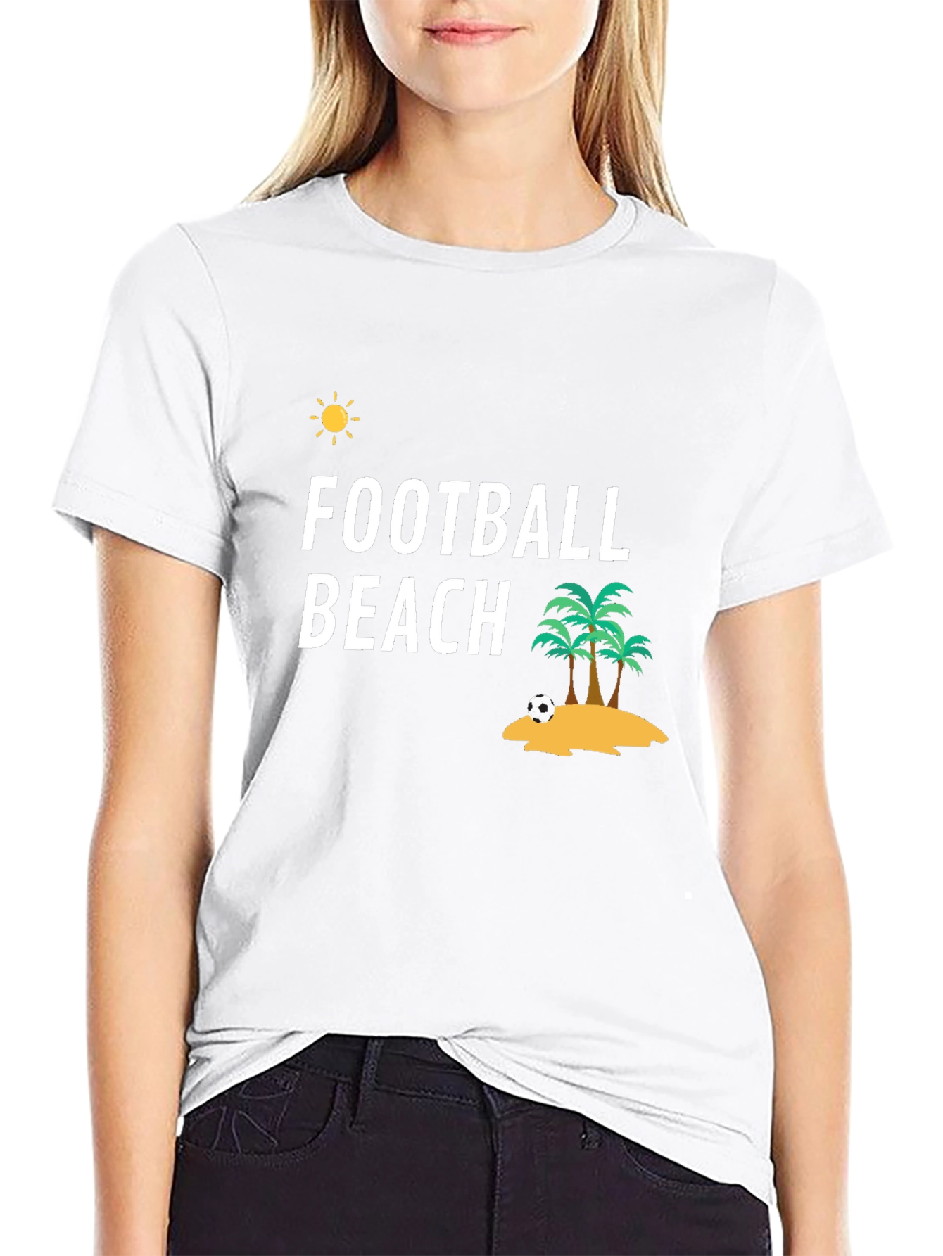 Football Beach Graphic T-Shirt