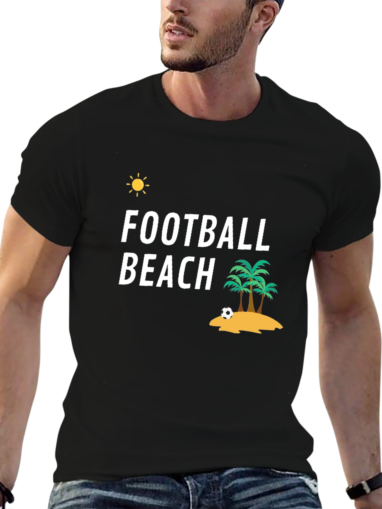 Football Beach Graphic T-Shirt