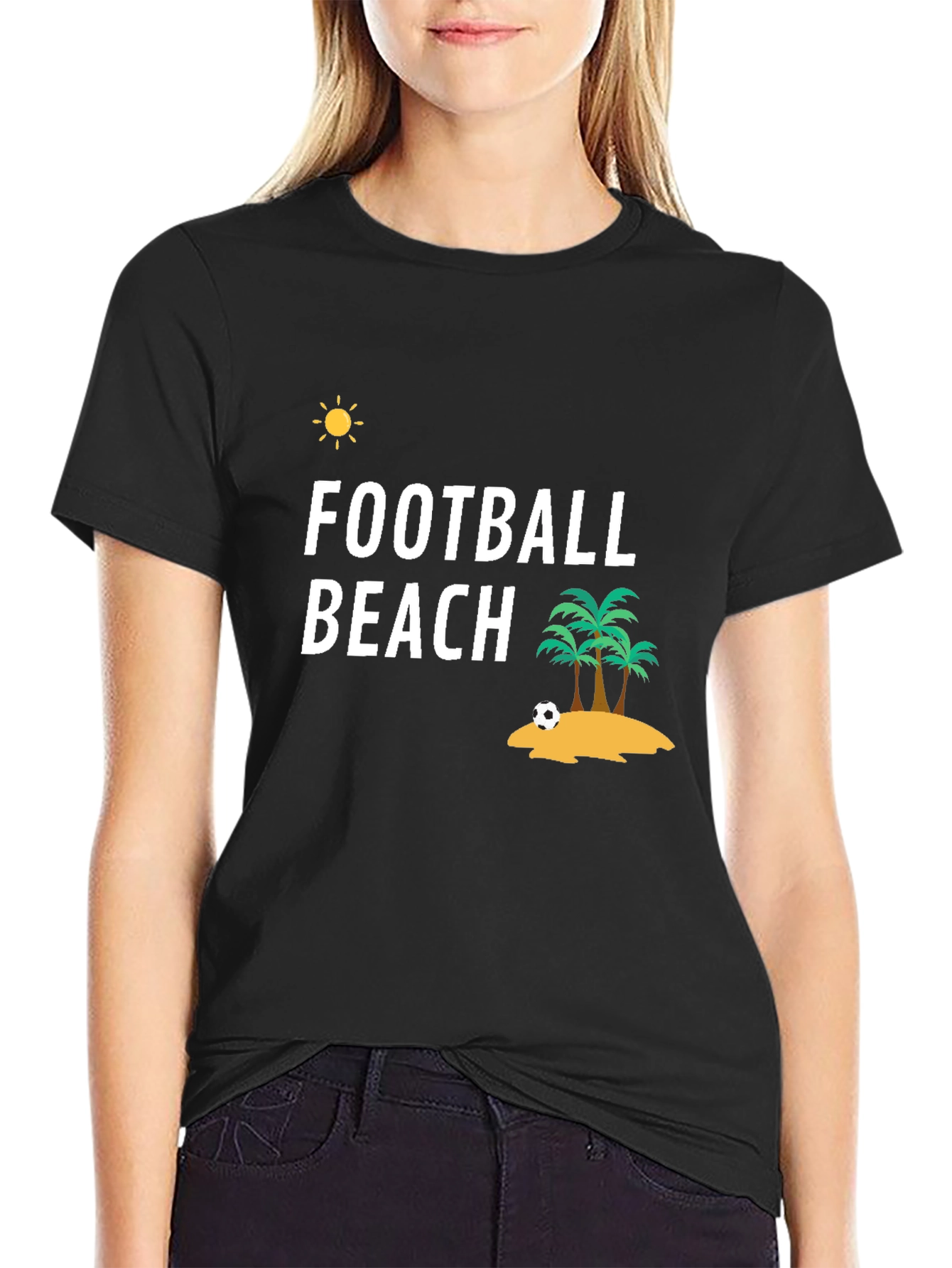 Football Beach Graphic T-Shirt