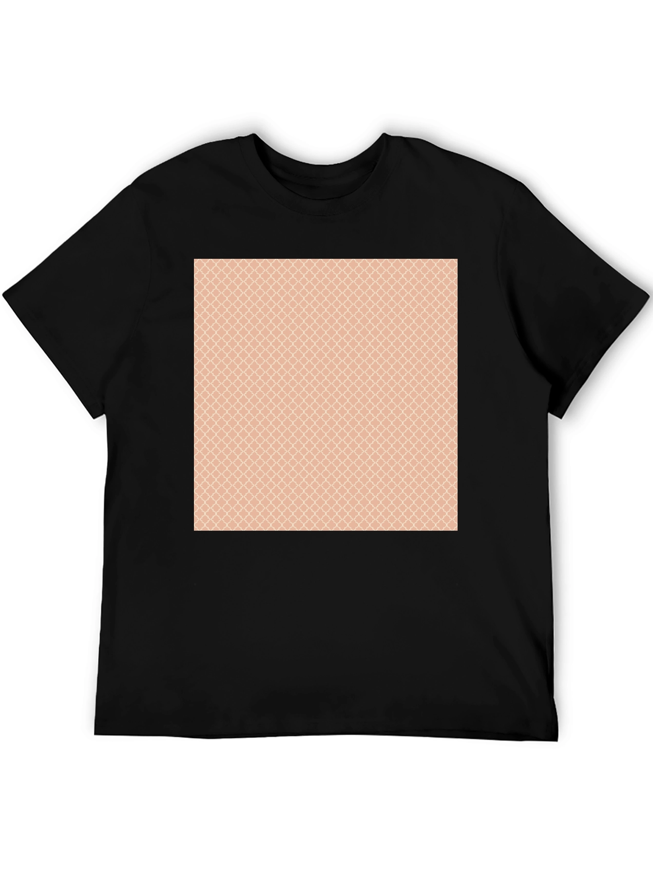 Stylish Black T-Shirt with Patterned Chest Design