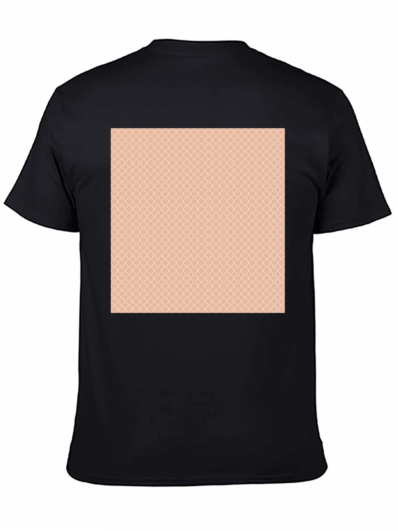 Stylish Black T-Shirt with Patterned Chest Design