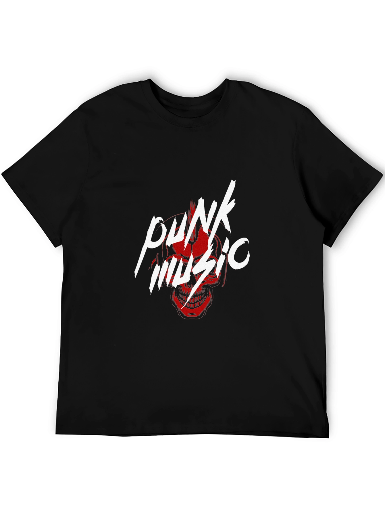 Punk Music Graphic Tee - Black Cotton T-Shirt