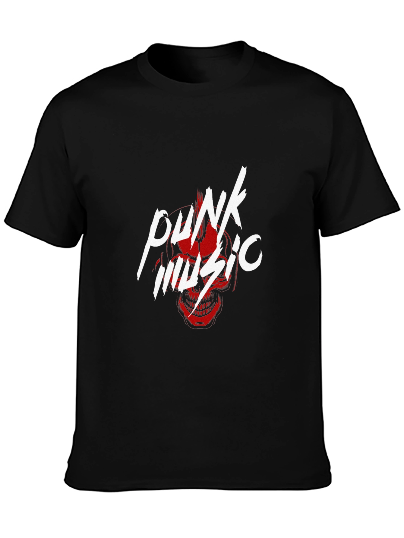 Punk Music Graphic Tee - Black Cotton T-Shirt