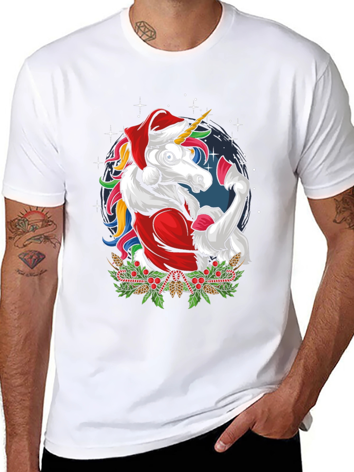 Festive Unicorn Christmas T-Shirt