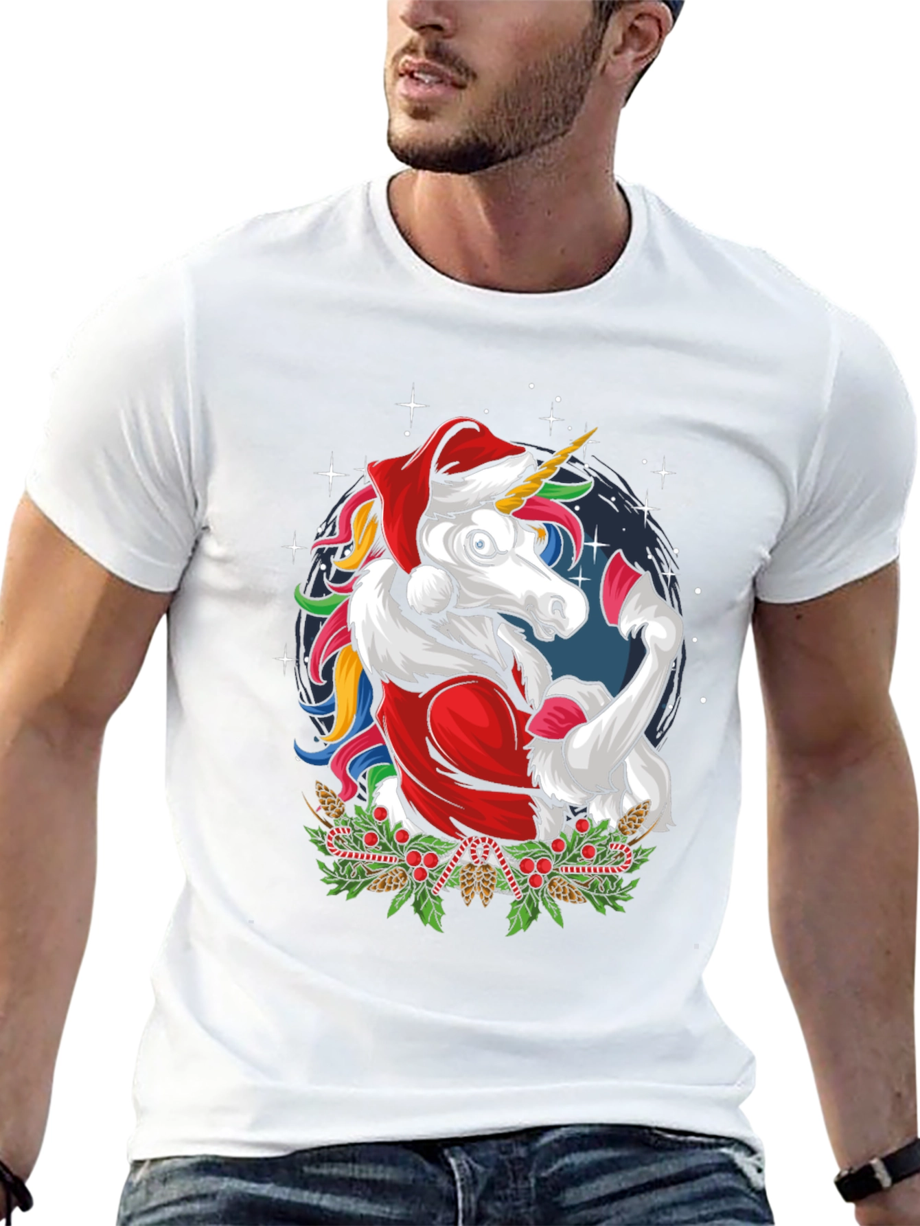 Festive Unicorn Christmas T-Shirt