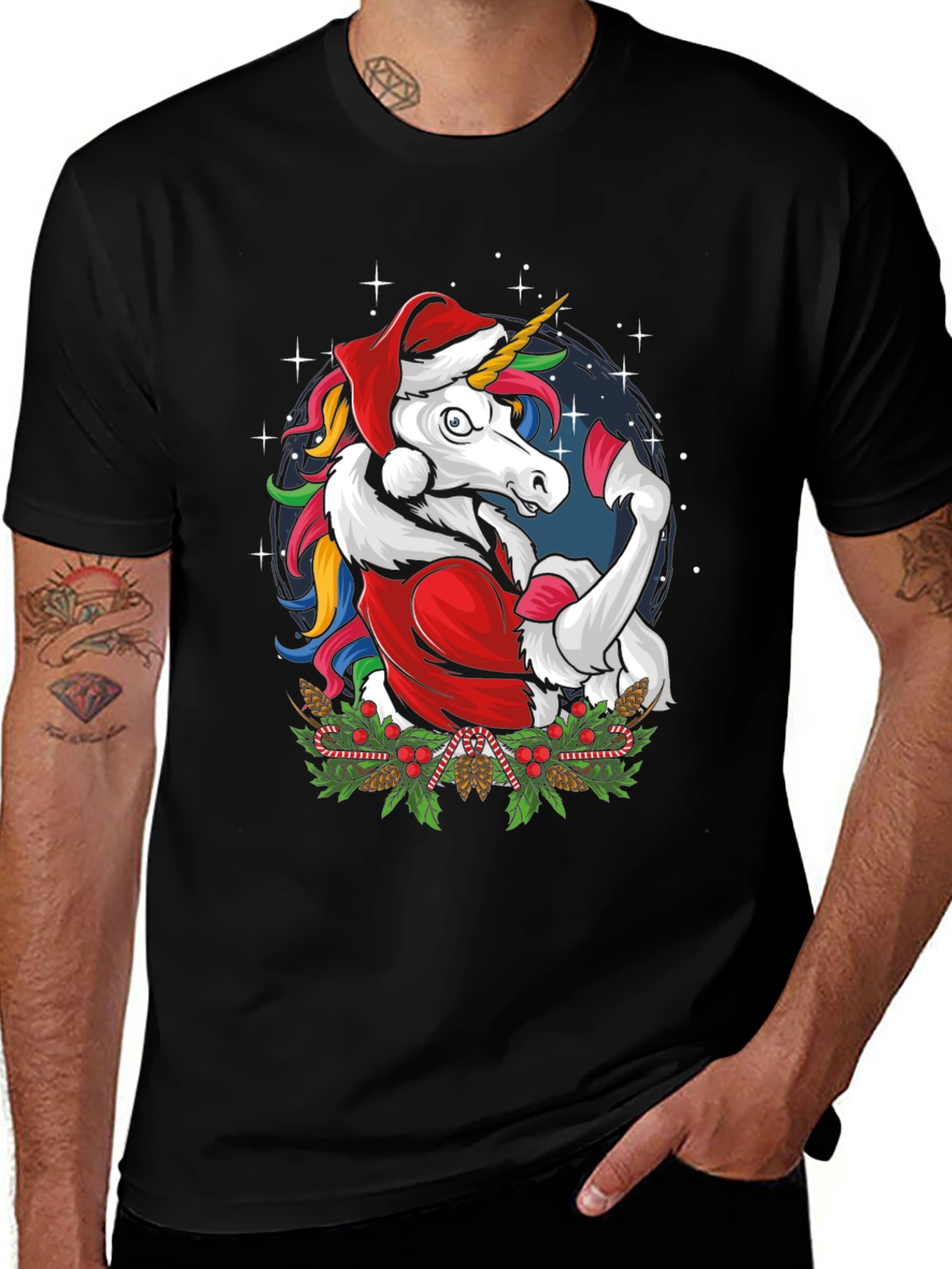Festive Unicorn Christmas T-Shirt