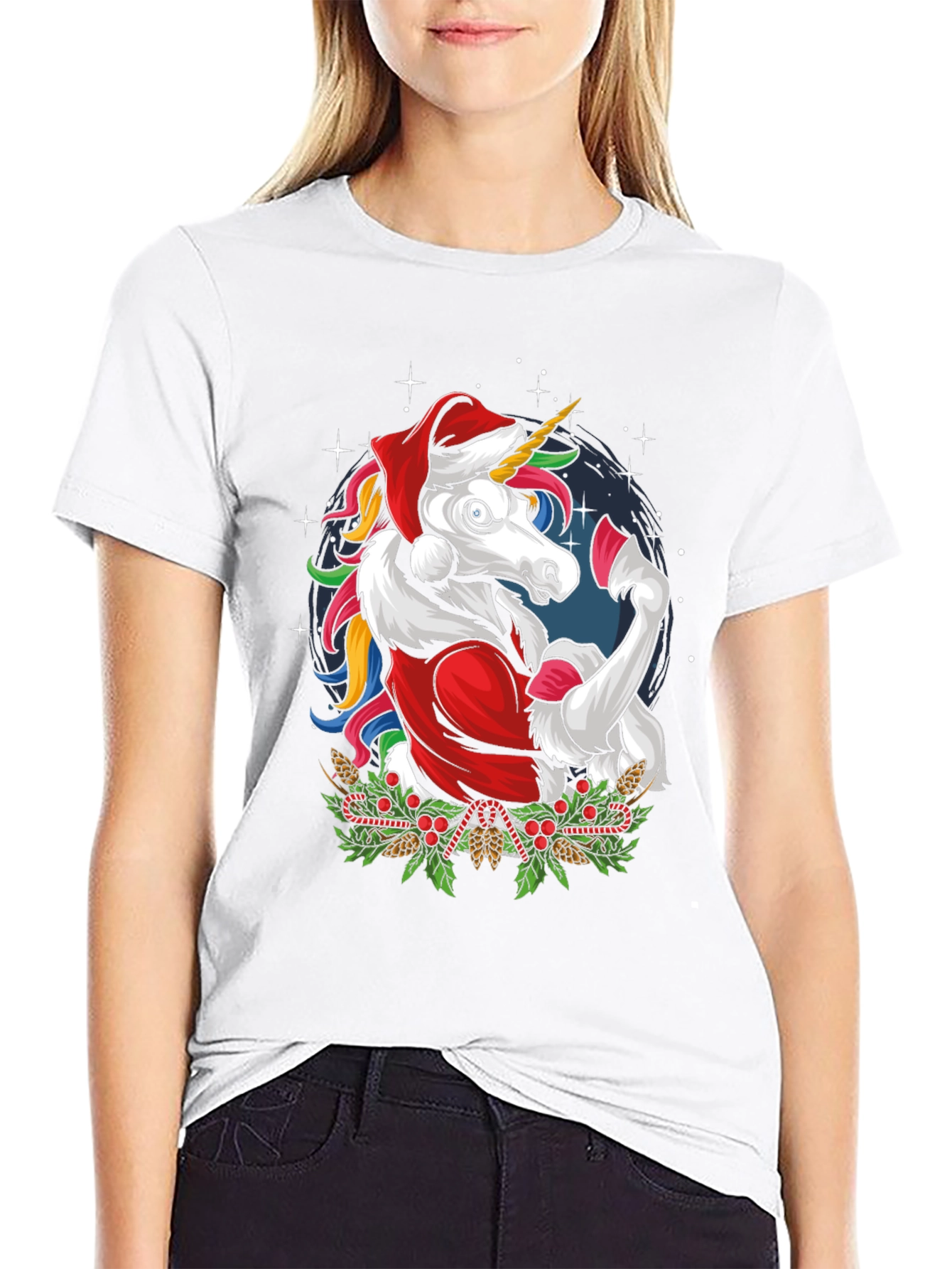 Festive Unicorn Christmas T-Shirt