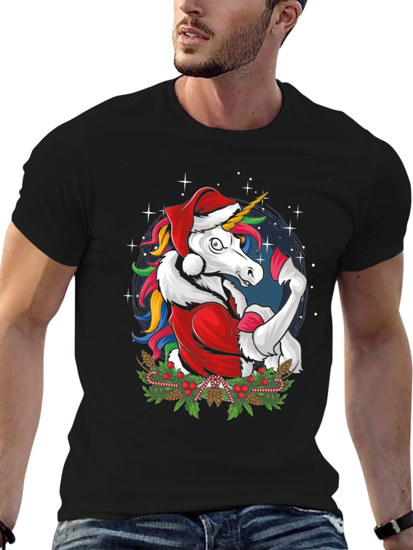 Festive Unicorn Christmas T-Shirt