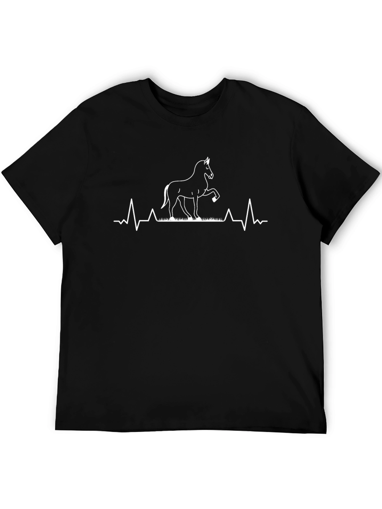 Horse Heartbeat Graphic Tee - Black
