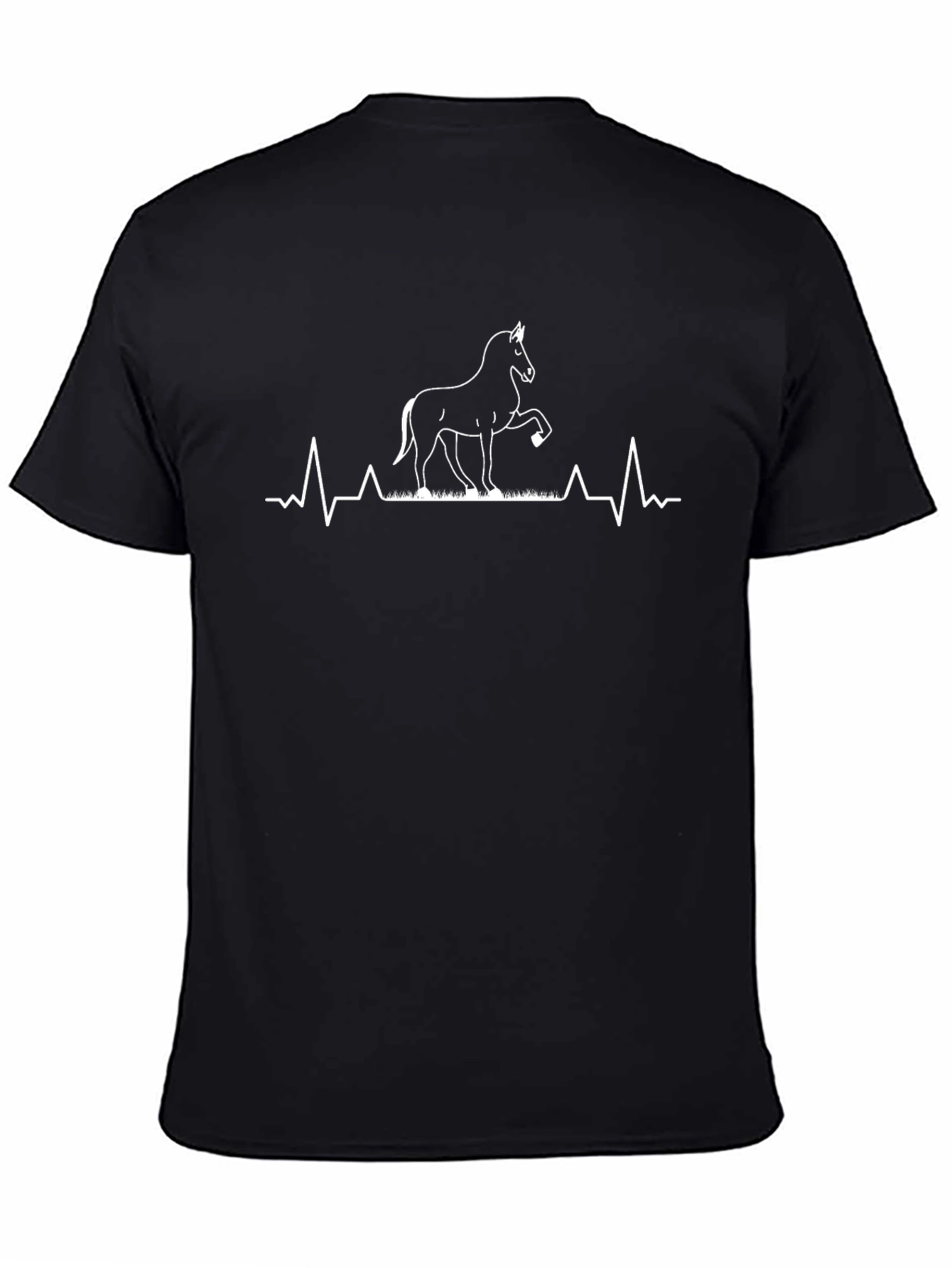 Horse Heartbeat Graphic Tee - Black