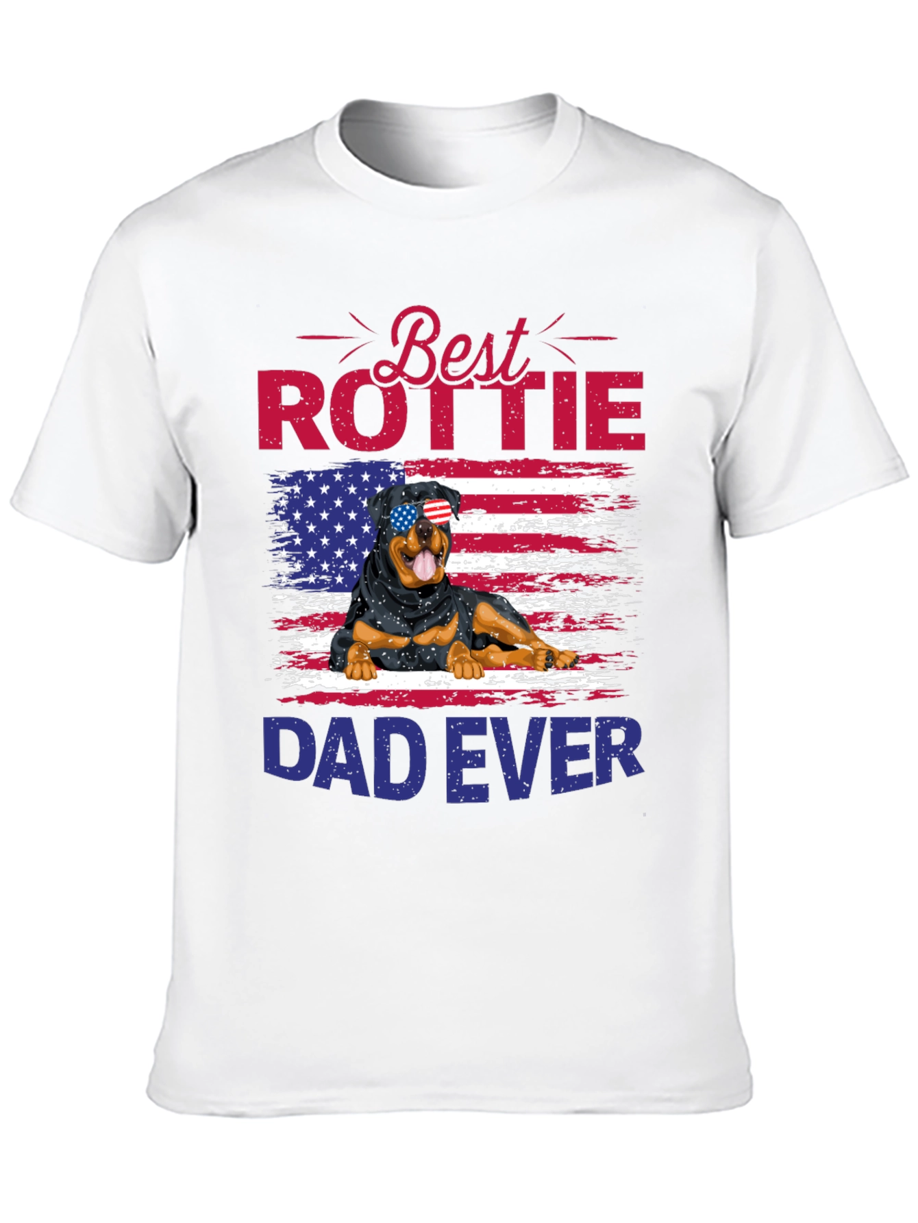 Best Rottie Dad Ever T-Shirt - Patriotic Rottweiler Tee