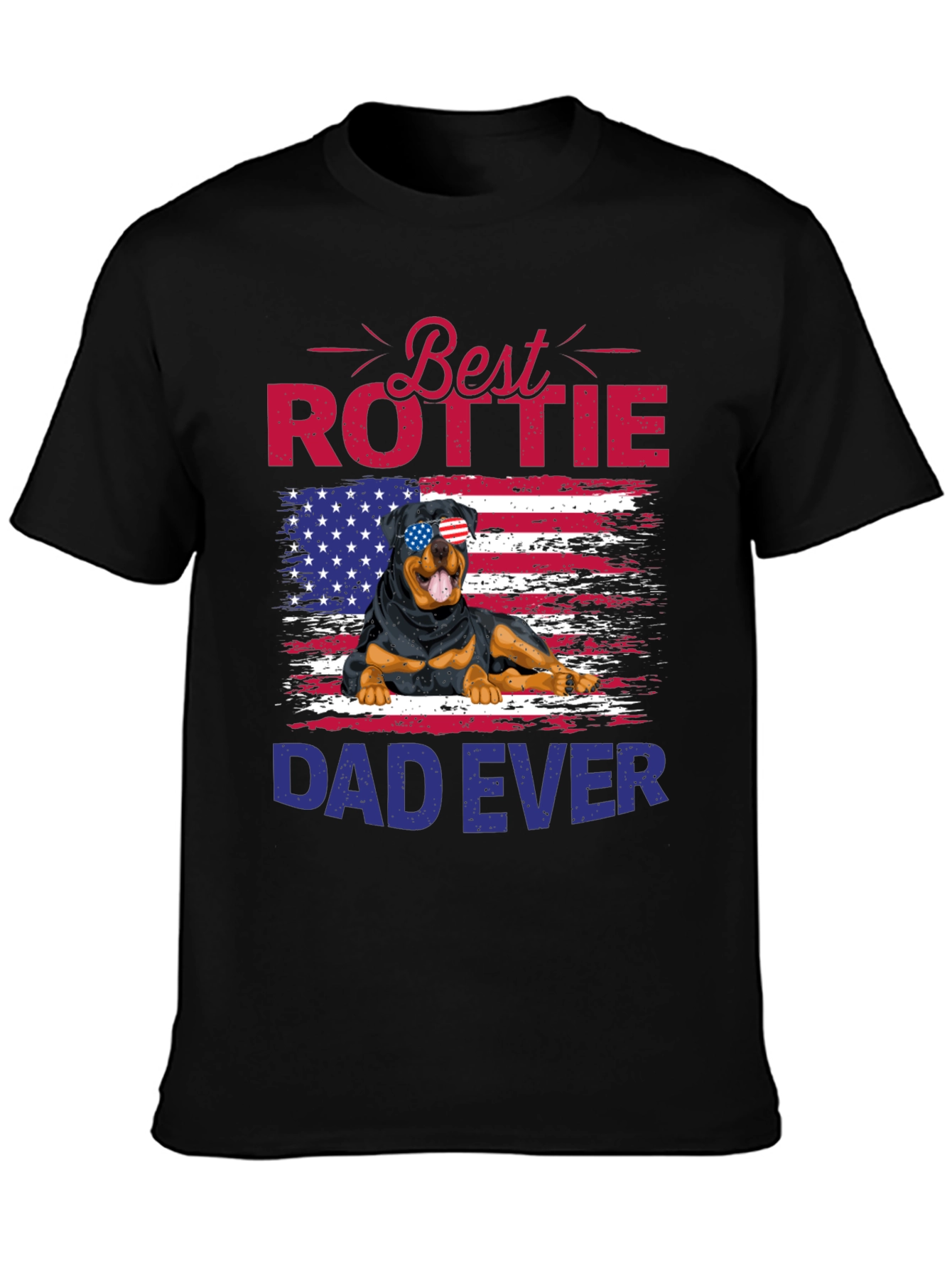 Best Rottie Dad Ever T-Shirt - Patriotic Rottweiler Tee