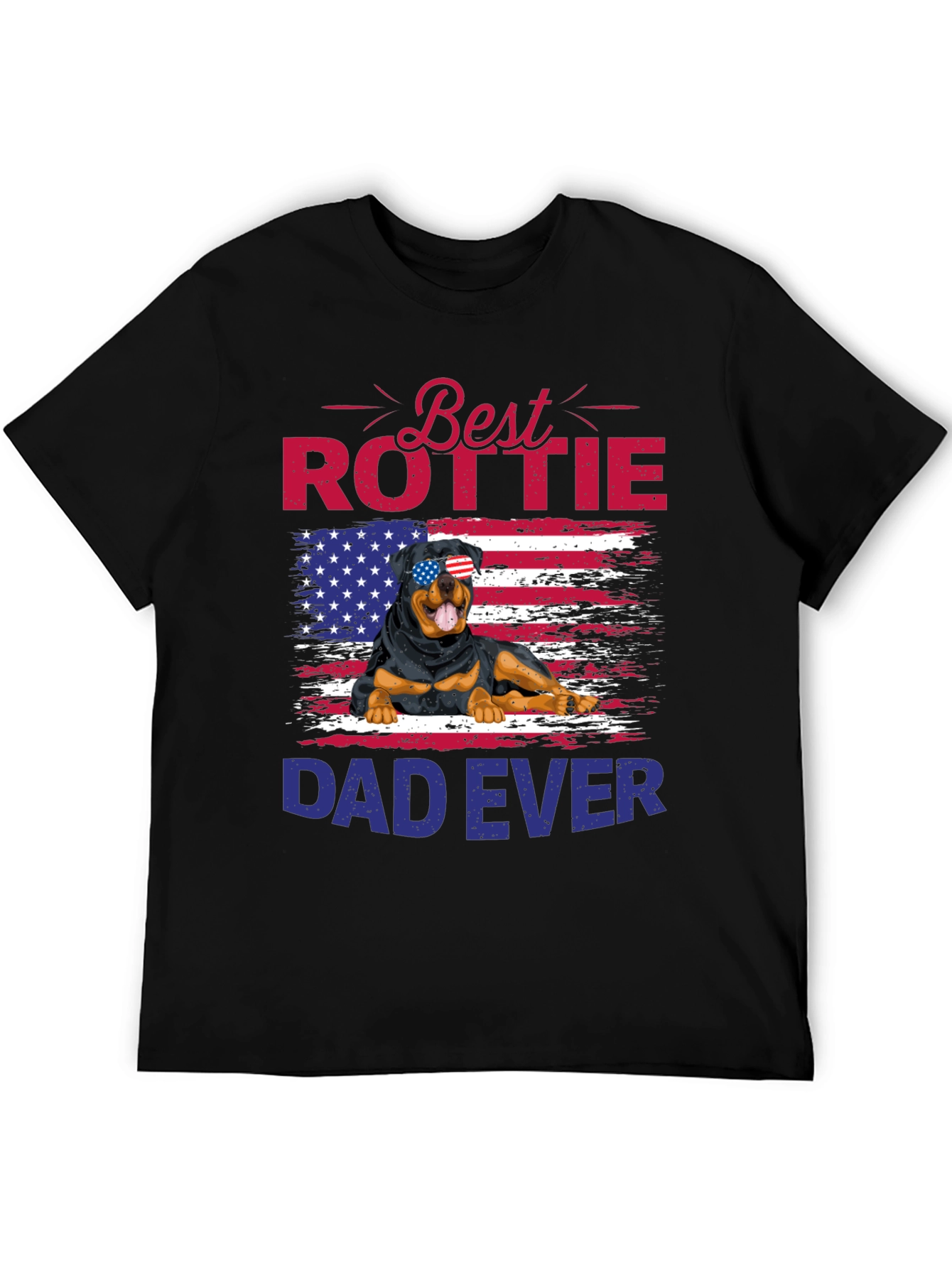 Best Rottie Dad Ever T-Shirt - Patriotic Rottweiler Tee