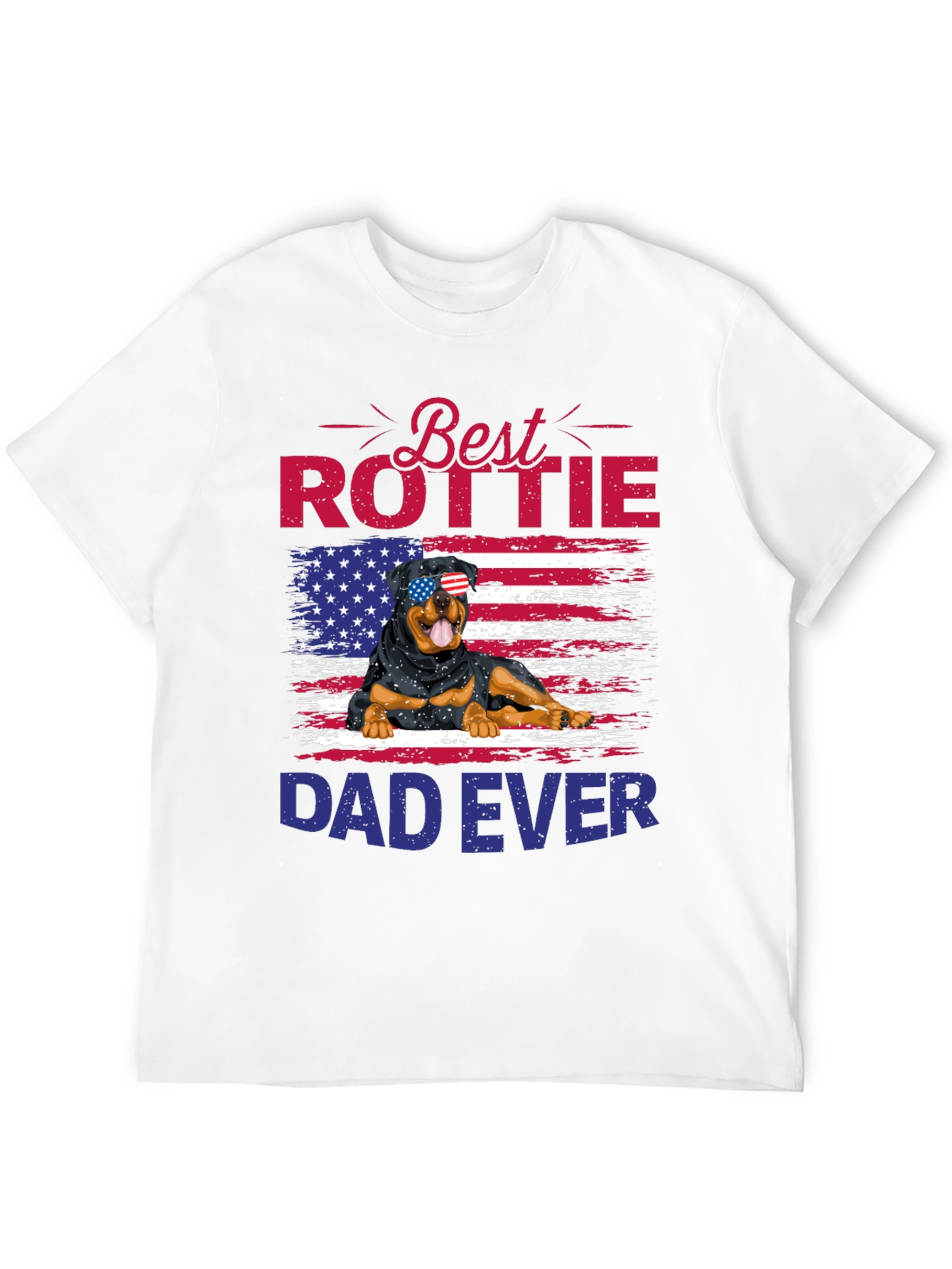 Best Rottie Dad Ever T-Shirt - Patriotic Rottweiler Tee