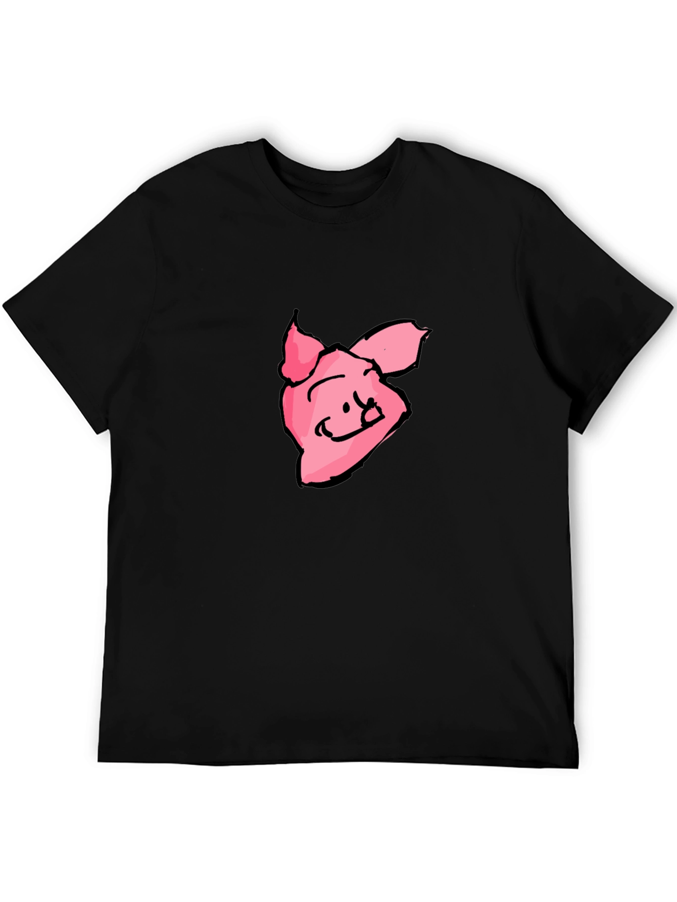 Pink Pig Graphic Tee - Black Casual T-Shirt