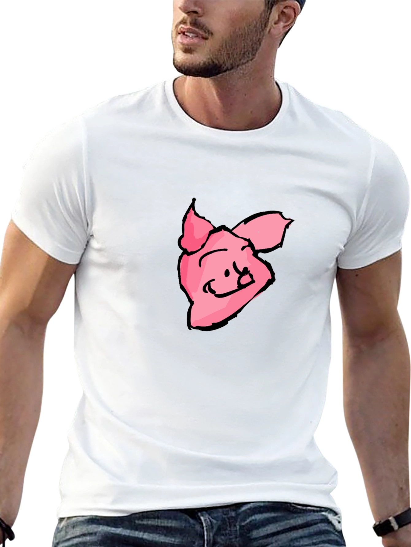 Pink Pig Graphic Tee - Black Casual T-Shirt
