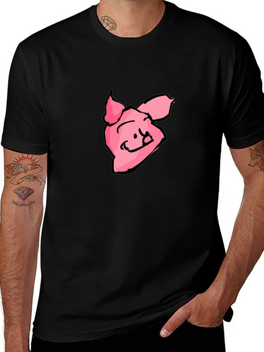 Pink Pig Graphic Tee - Black Casual T-Shirt