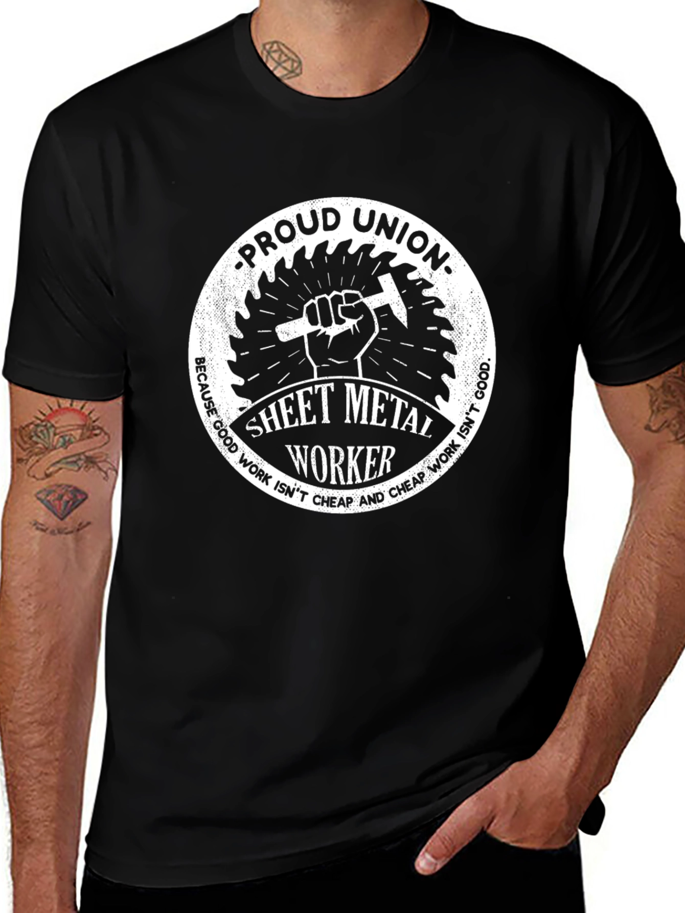 Proud Union Sheet Metal Worker Graphic T-Shirt