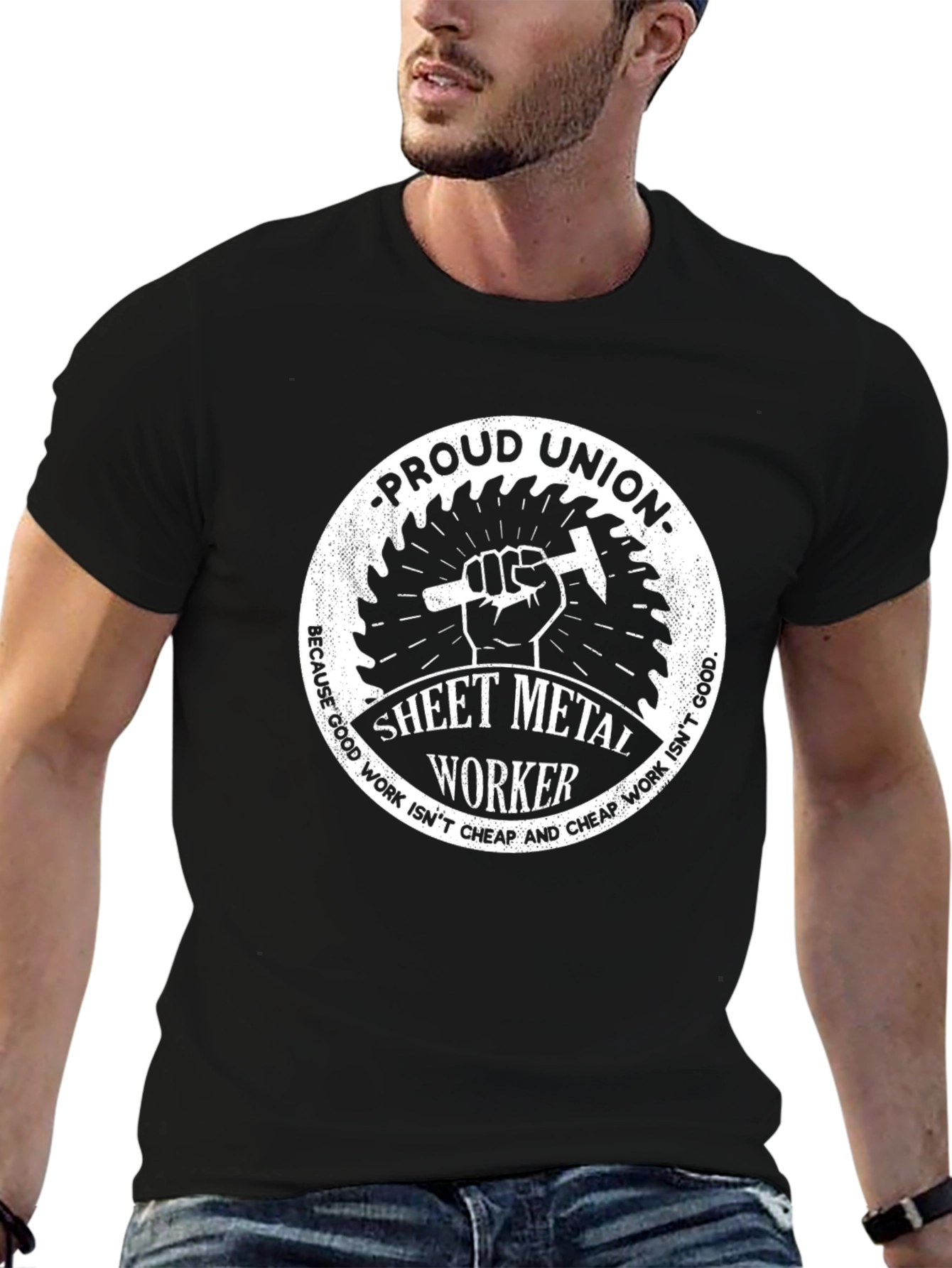 Proud Union Sheet Metal Worker Graphic T-Shirt