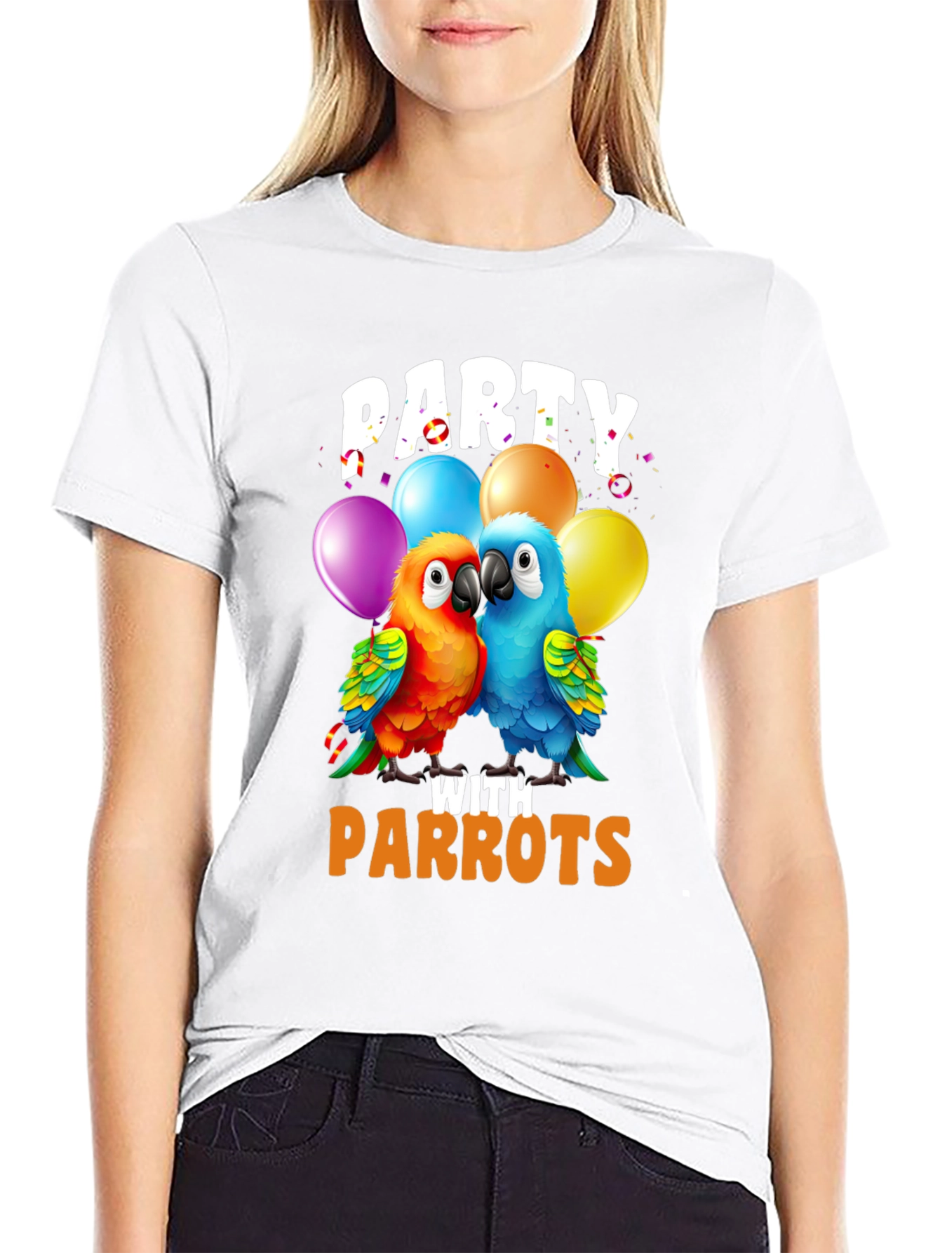 Party with Parrots T-Shirt - Fun Parrot Lover Tee