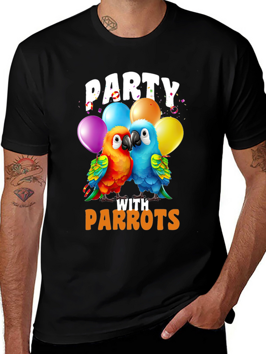 Party with Parrots T-Shirt - Fun Parrot Lover Tee
