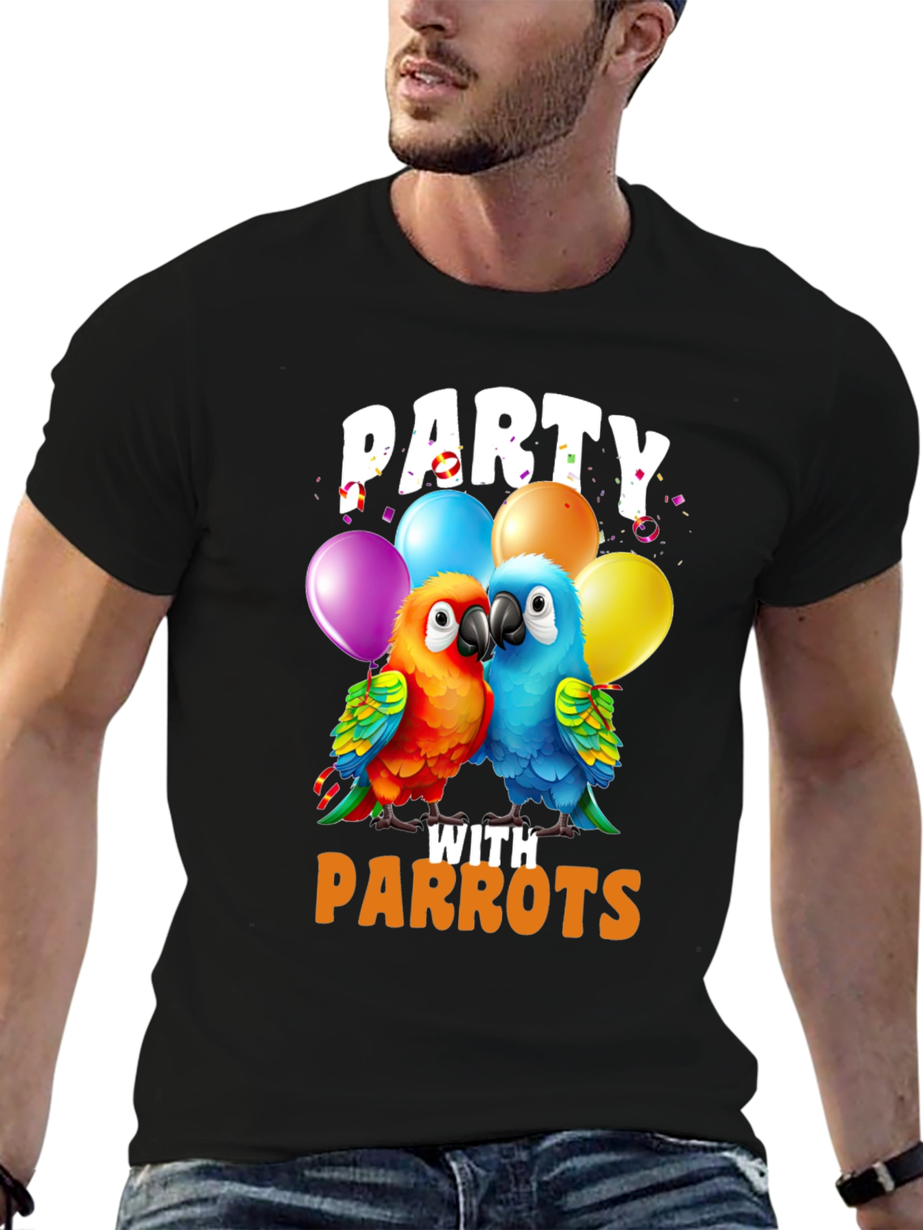 Party with Parrots T-Shirt - Fun Parrot Lover Tee