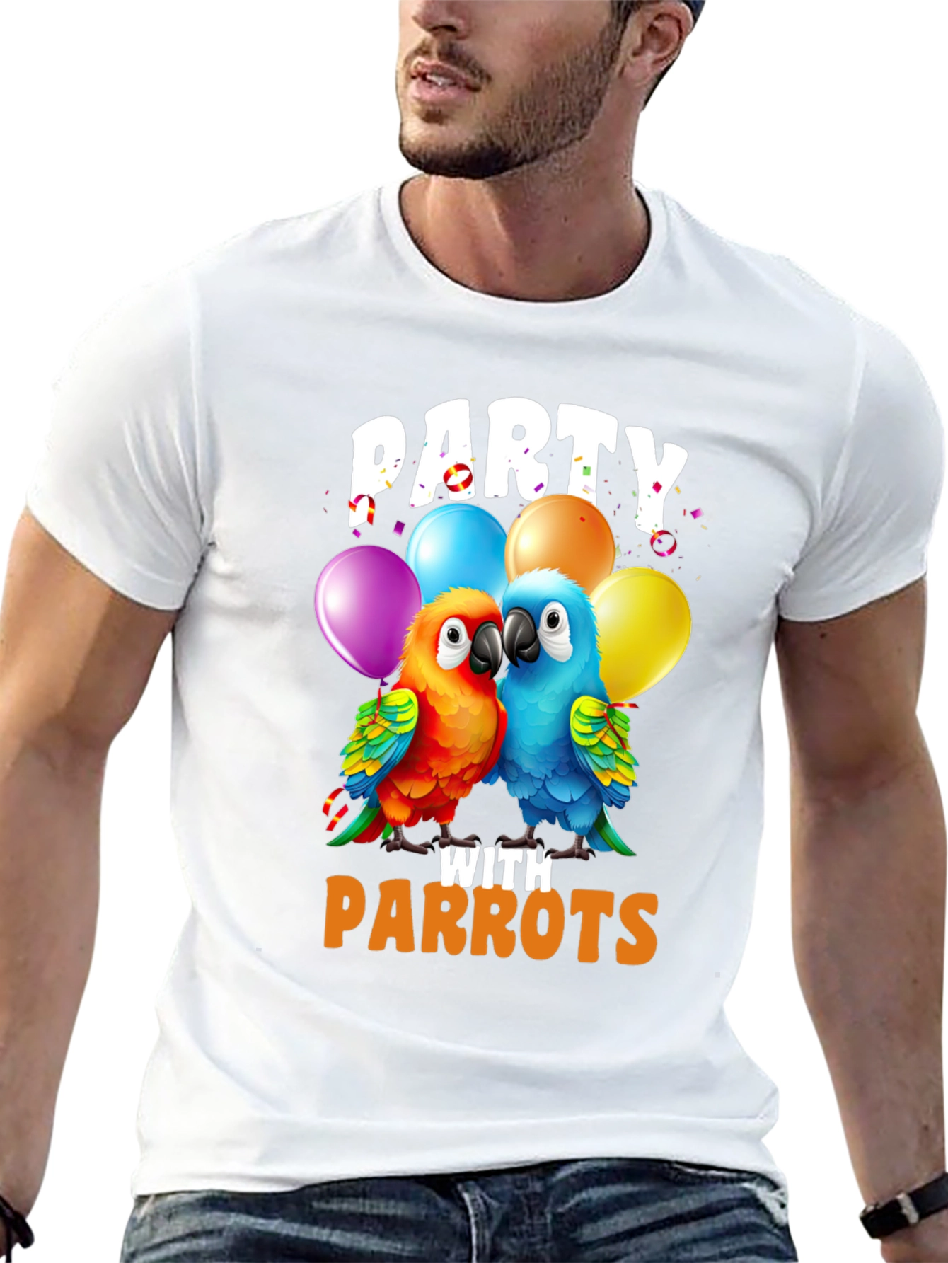 Party with Parrots T-Shirt - Fun Parrot Lover Tee
