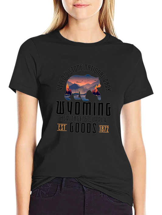 Wyoming Heritage T-Shirt - Yellowstone National Park Bear Tee