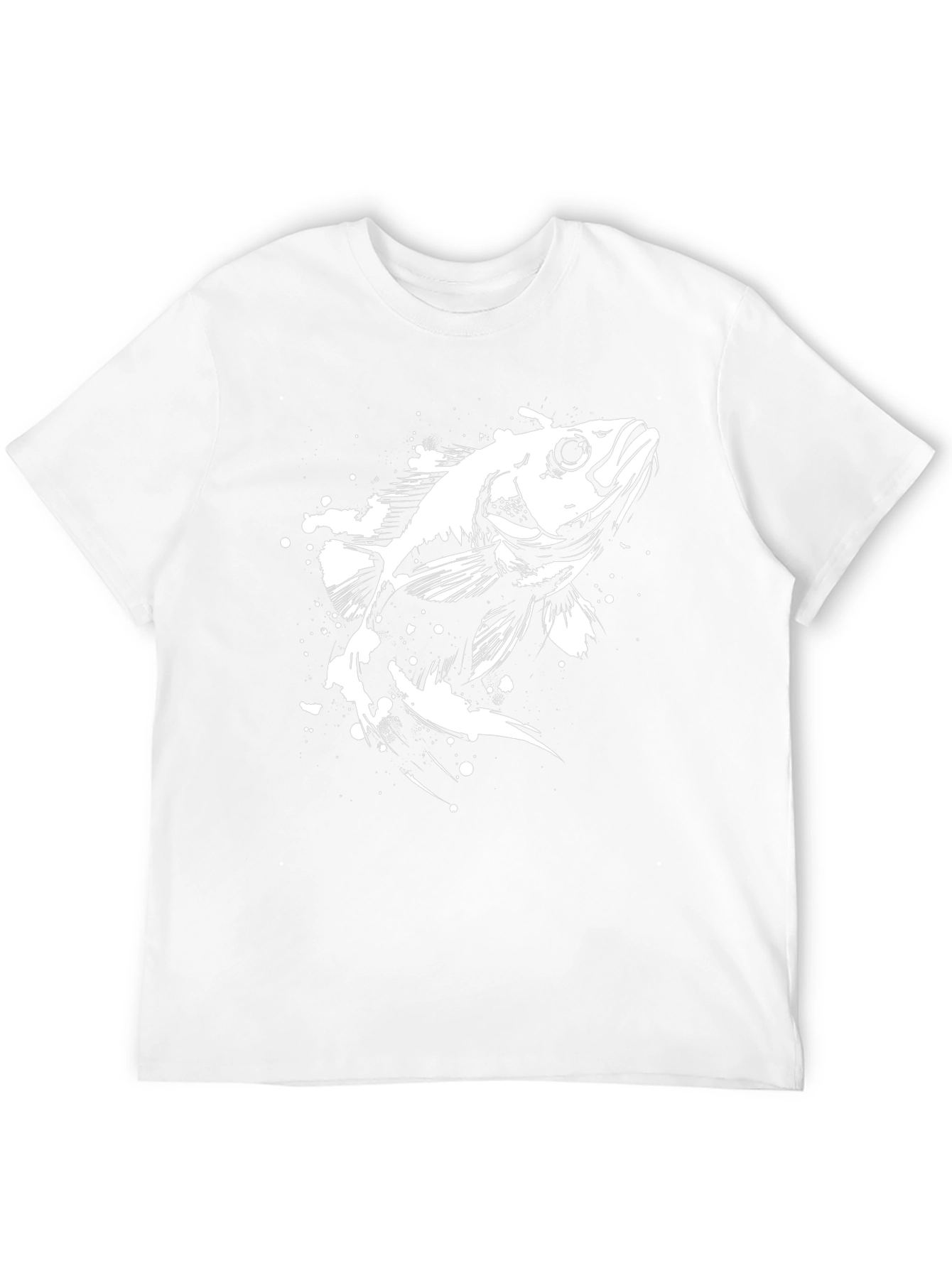 Mens Black T-Shirt with Fish Graphic