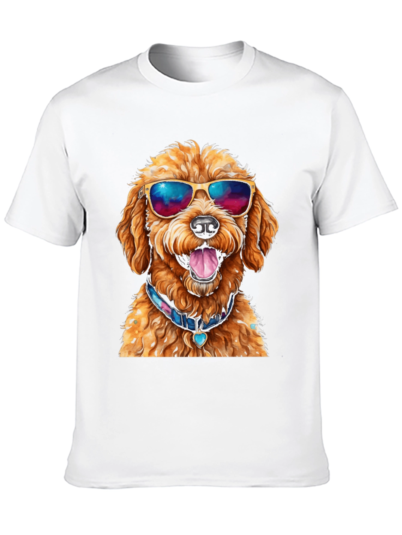 Cool Dog T-Shirt - Doodle with Sunglasses