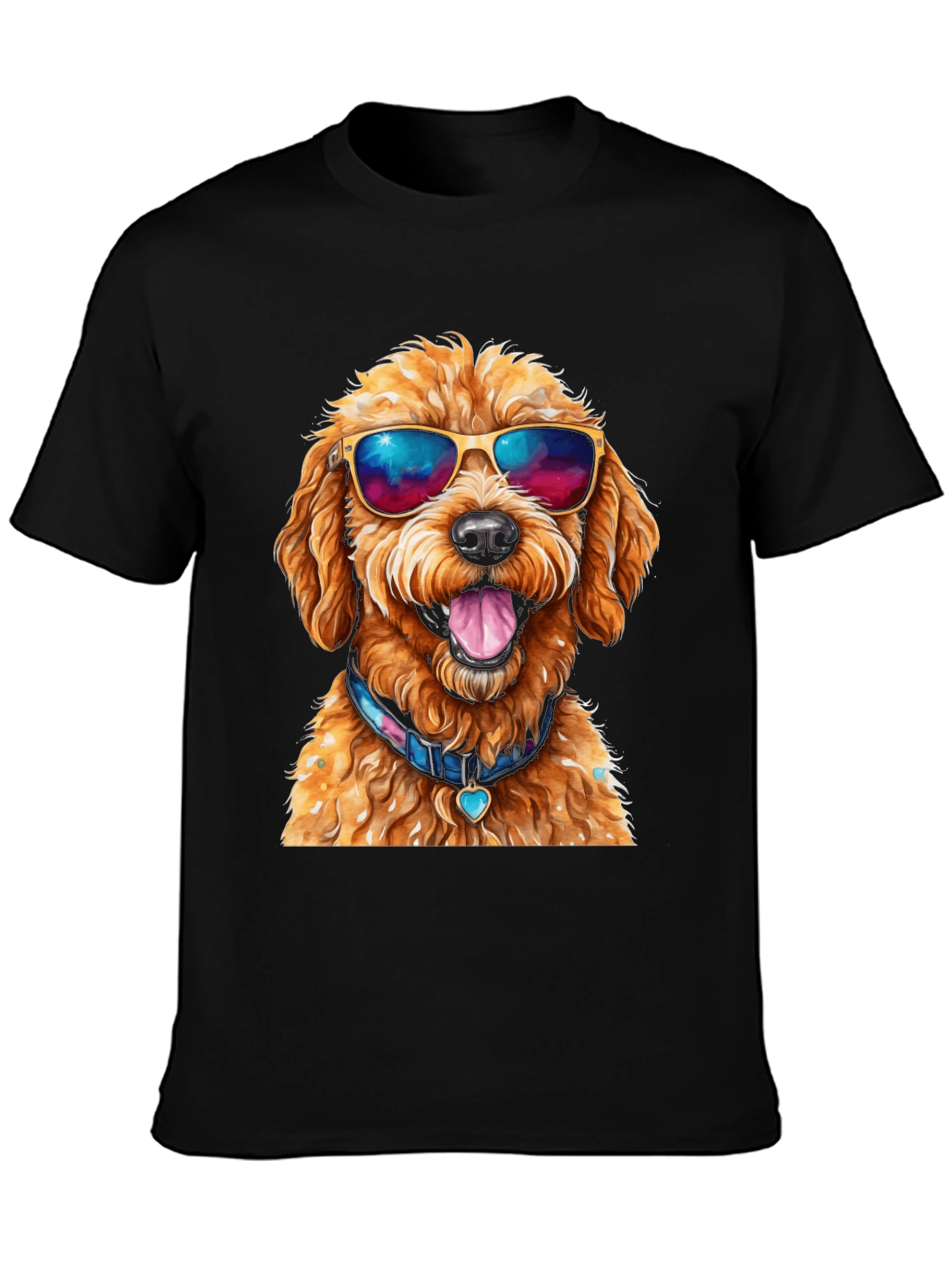 Cool Dog T-Shirt - Doodle with Sunglasses