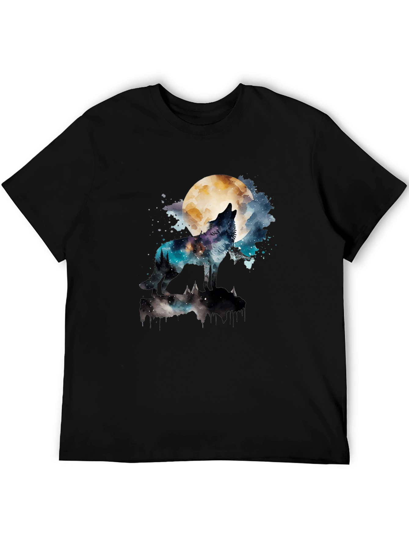 Wolf Howling at Moon Graphic T-Shirt