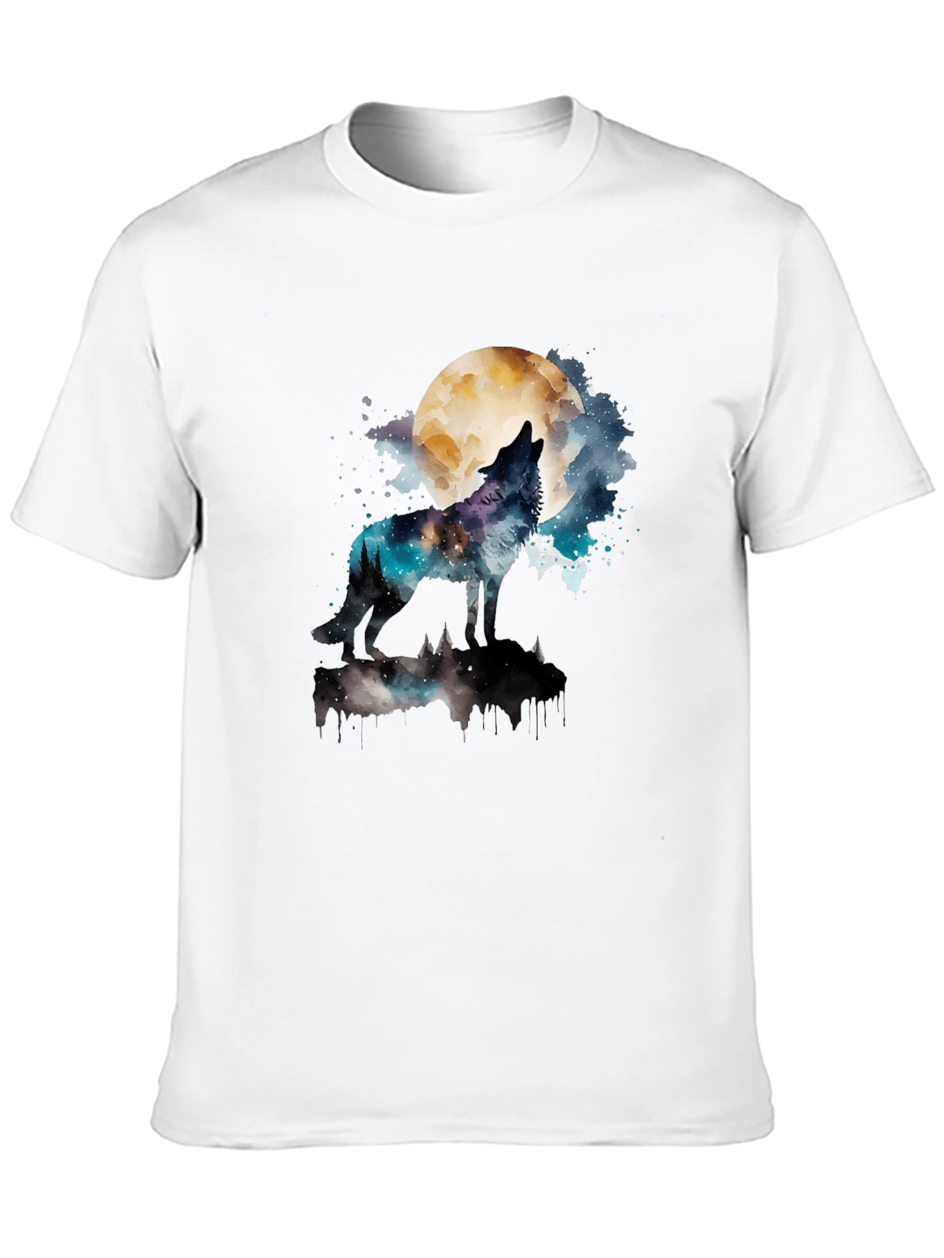 Wolf Howling at Moon Graphic T-Shirt