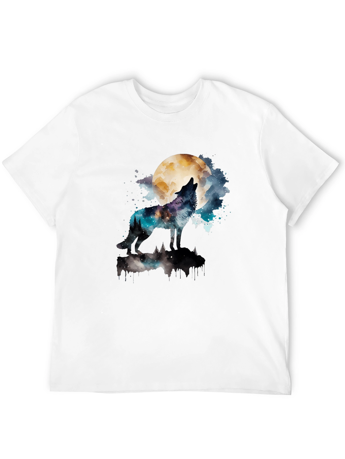 Wolf Howling at Moon Graphic T-Shirt